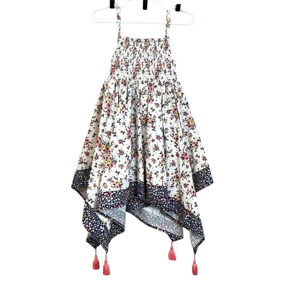 Little Lass Girls Floral Hi-Low Dress 6X Multicolor Peasant Spring Summer